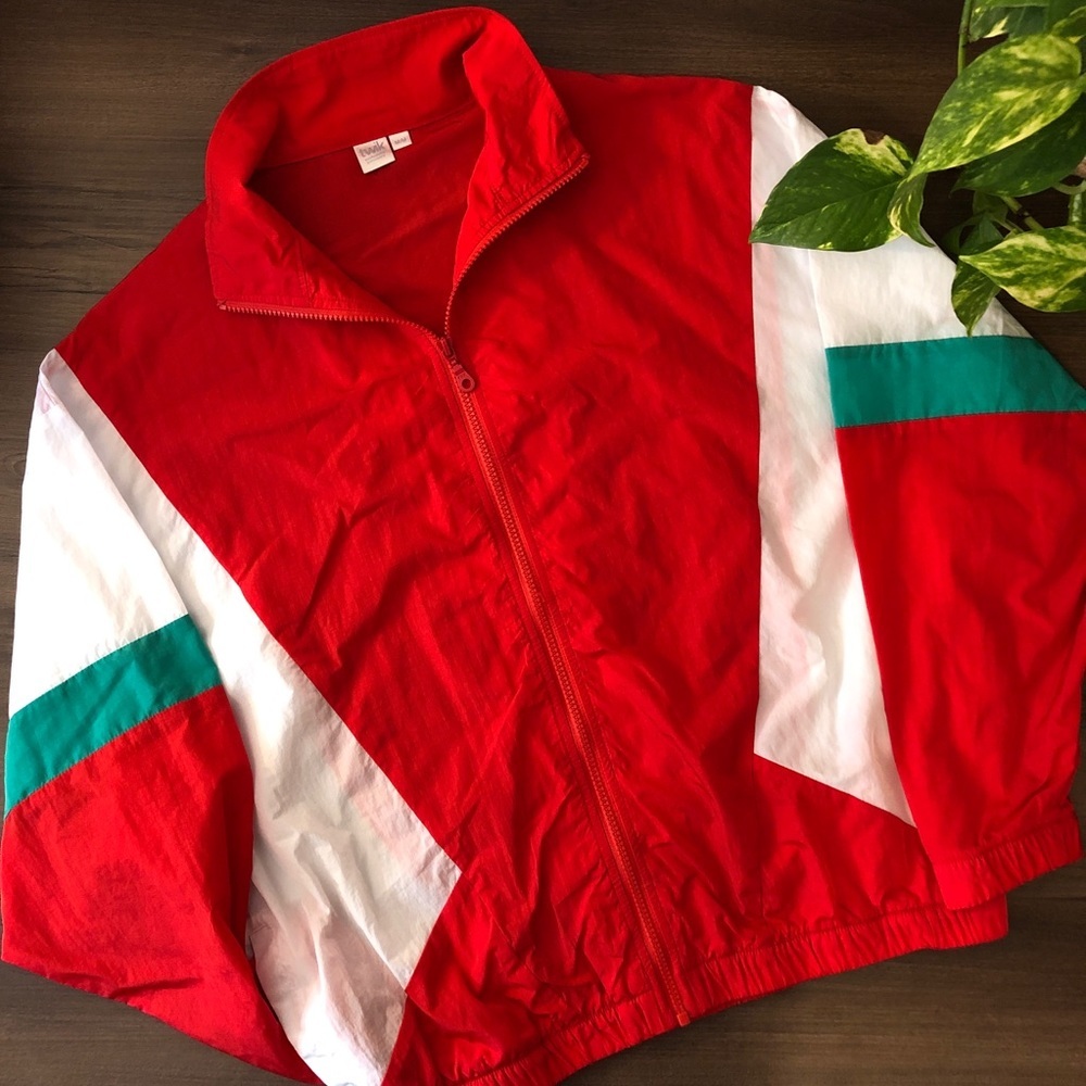 NWT Color Block Zip Up Windbreaker Jacket